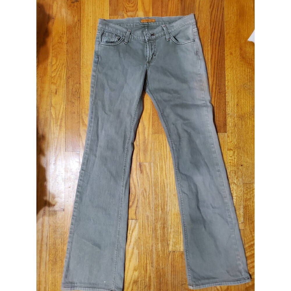 James Jeans Preserved Denim Boot Size 28 Women's Army Green 31" Waist USA Made
